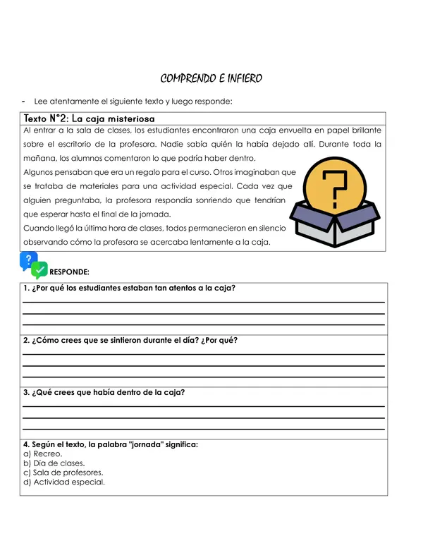Comprendo e Infiero: 50 textos para desarrollar la comprensión lectora inferencial.