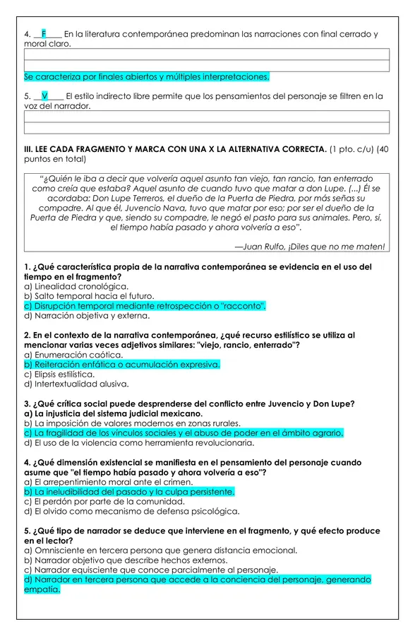 Prueba - Literatura Contemporánea 