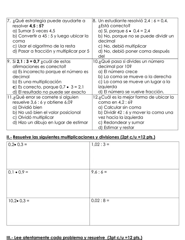oa 7 6to matemática multiplicacion y división de números deciamales 