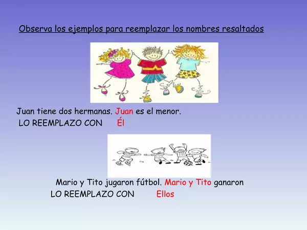Presentacion GUIA Pronombres, Sexto Basico,