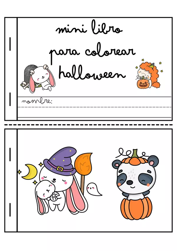 Minilibro para colorear motivo Halloween