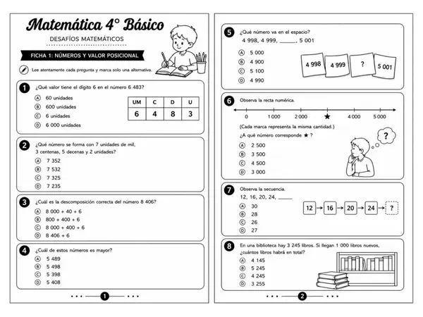Matemática 4° Básico – Desafíos Simce