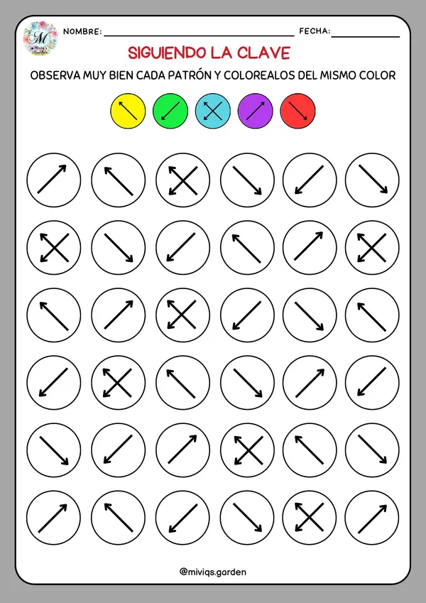 Siguiendo la Clave 1 Coloreamos (40 Actividades)