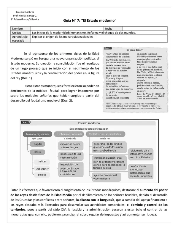  Guía N° 7: “El Estado moderno”