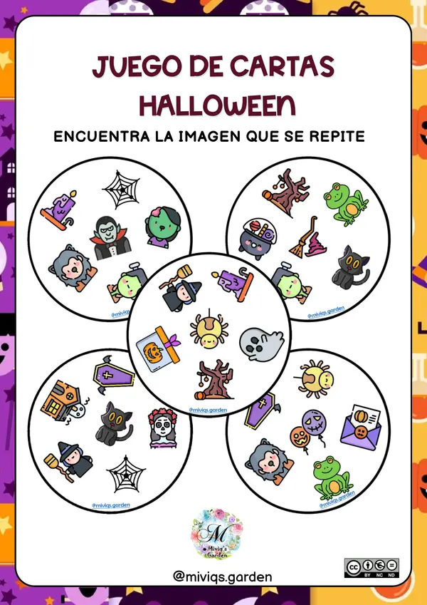 Juego de cartas Halloween (Dobble Spot It Game)