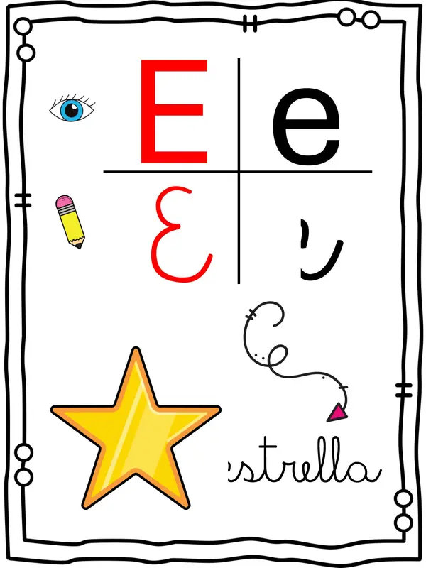 Abecedario tamaño carta 4 formas
