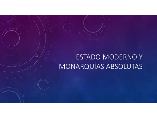 Estado moderno y monarquías absolutas