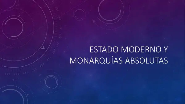 Estado moderno y monarquías absolutas