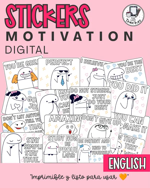 STICKERS MOTIVATION - DIGITAL TEMPLATE - ENGLISH