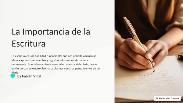 Importancia de la escritura (Lenguaje)