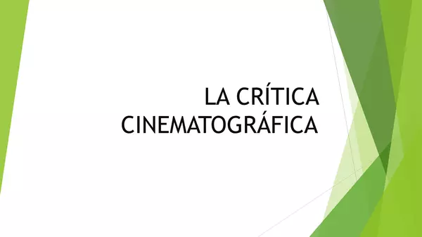 PRESENTACION LA CRITICA CINEMATOGRAFICA, LENGUAJE, OCTAVO BASICO