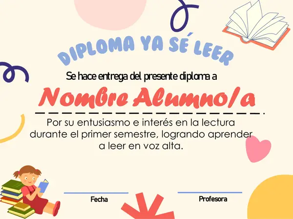 DIPLOMAS YA SÉ LEER