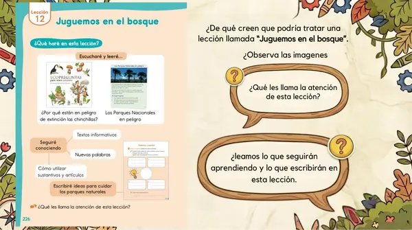 Lección 12 "Juguemos en el bosque" 2° Básico Leo Primero