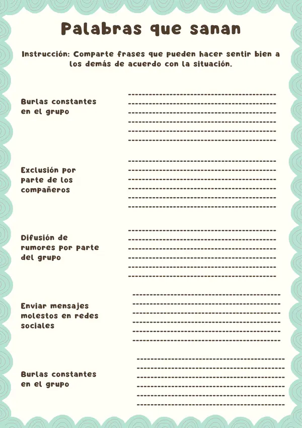 Cuadernillo de actividades alto al bullying