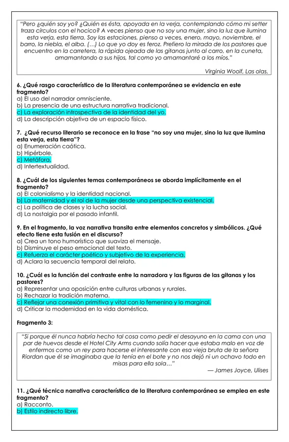 Prueba - Literatura Contemporánea 