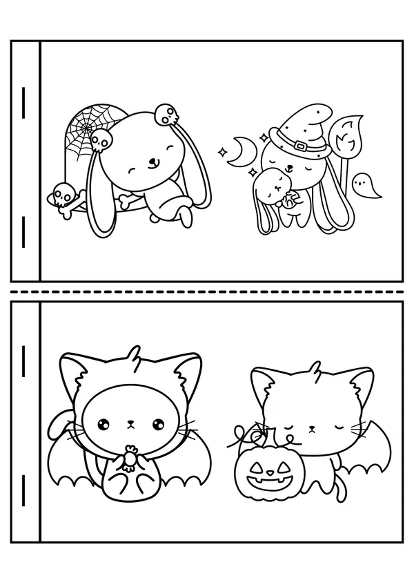 Minilibro para colorear motivo Halloween