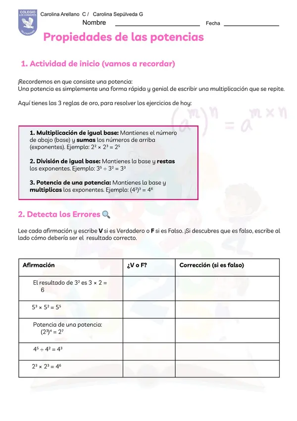 Practiquemos!! propiedades de las potencias 