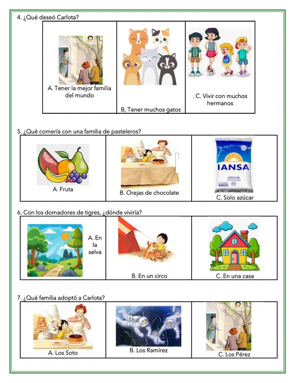 Evaluación adaptada la familia mas bonita del mundo