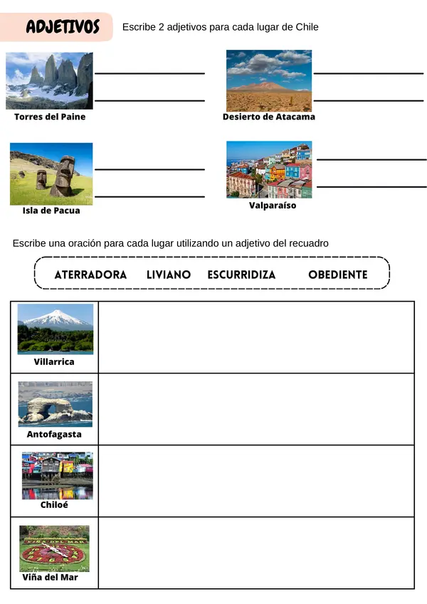Material para Reforzar Sustantivos y Adjetivos