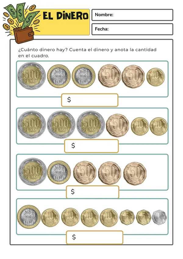 Actividad de sistema monetario 0 al 10.000