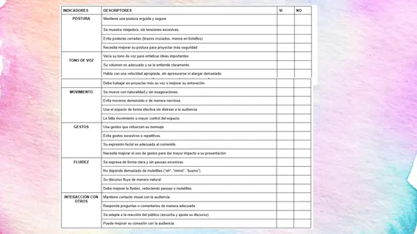 Ficha Evaluación oratoria