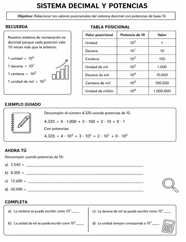 Guía Matemática 7° Básico | Potencias de Base 10 y Notación Científica OA2