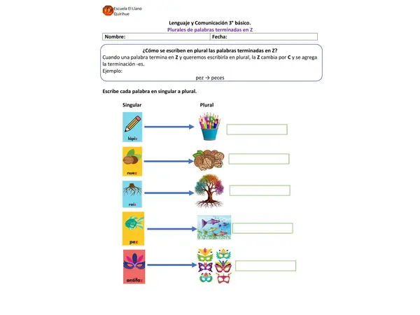 Escribir plural de palabras terminadas en Z