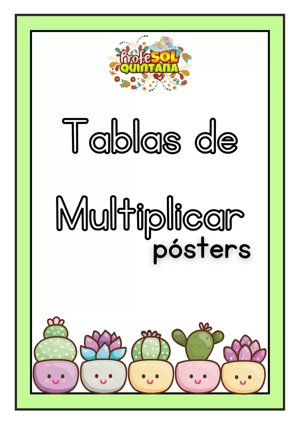 PÓSTERS TABLAS DE MULTIPLICAR | profe.social