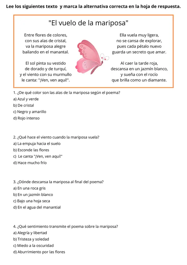 Comprensión Lectora 5: Poemas