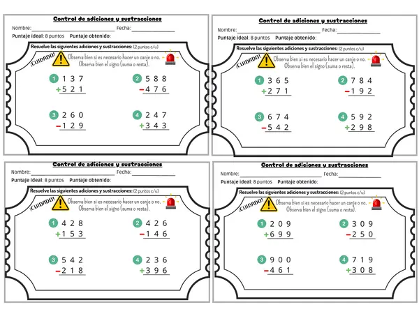 Control de sumas y restas 