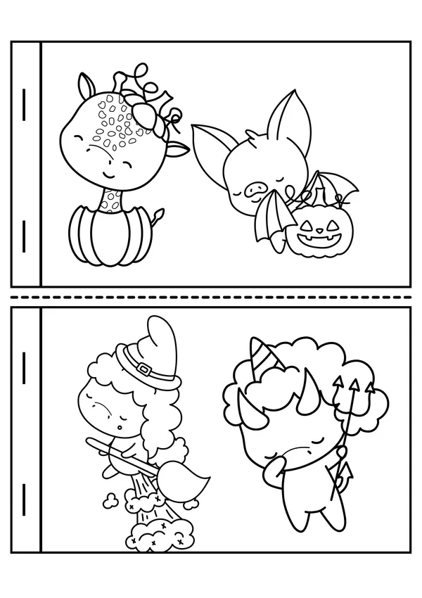 Minilibro para colorear motivo Halloween