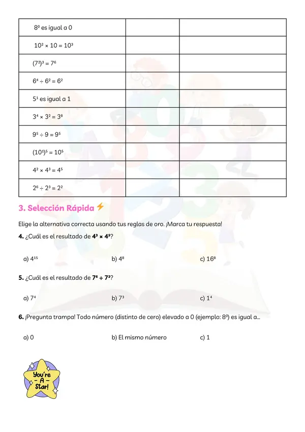 Practiquemos!! propiedades de las potencias 