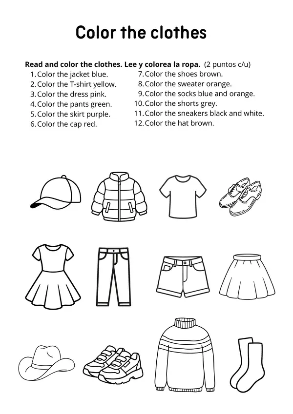 Prueba Unidad 1: My Clothes