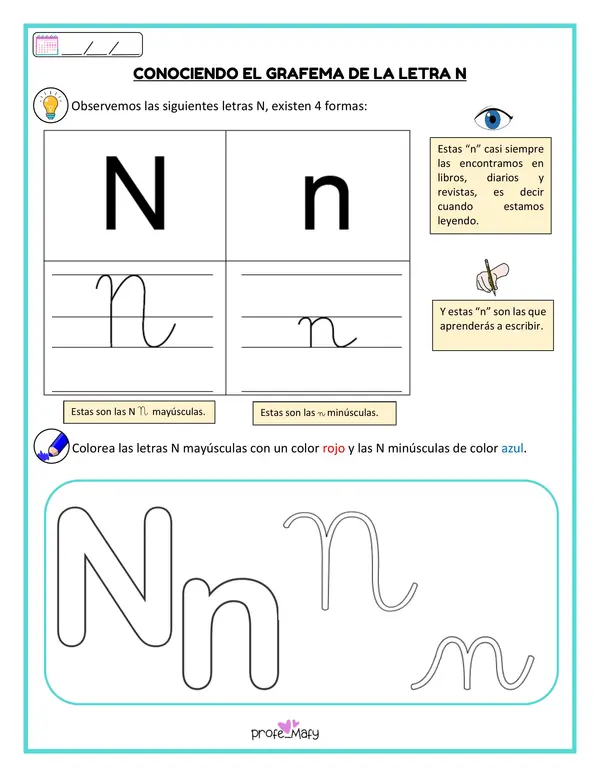 Cuadernillo letra n