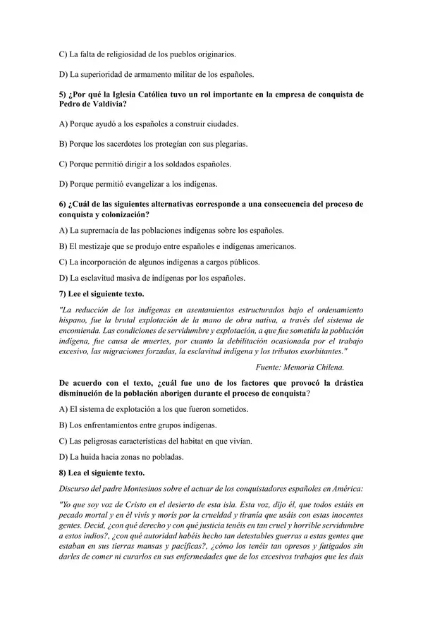 Evaluación Unidad 1: Conquista de América