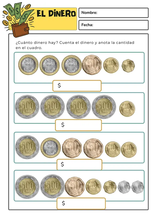Actividad de sistema monetario 0 al 10.000