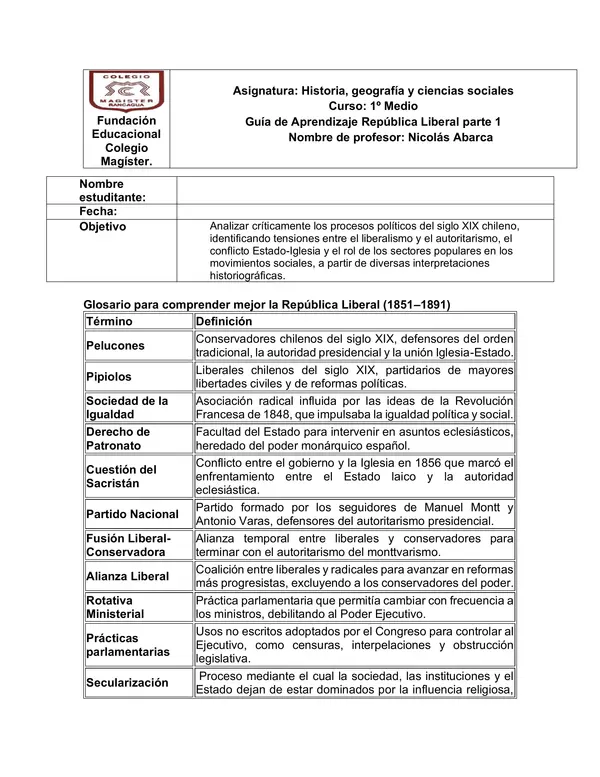 Republica liberal en Chile