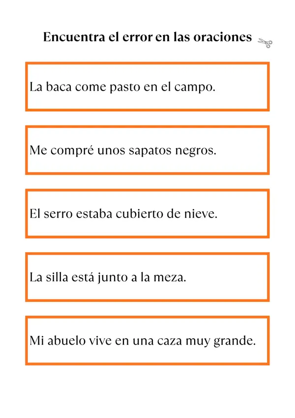 Actividad para trabajar ortografía visual de palabras