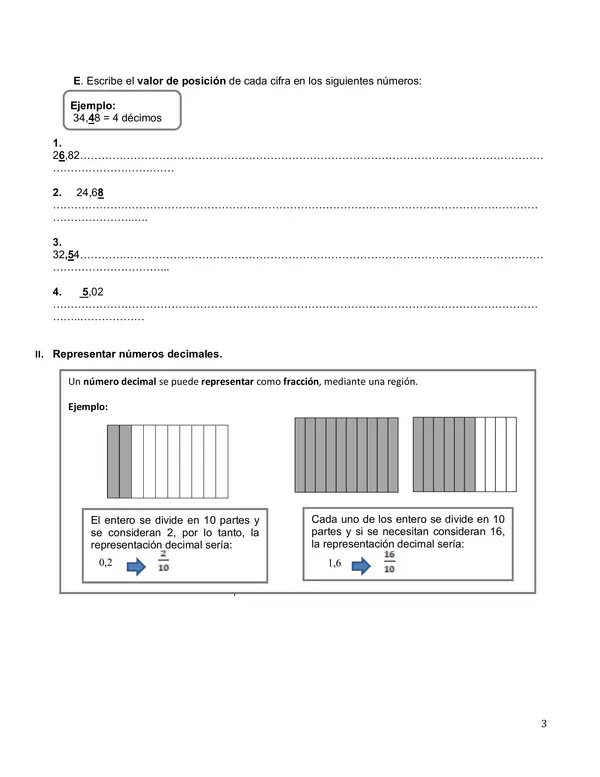 GUÍA NÚMEROS DECIMALES 4° BÁSICO