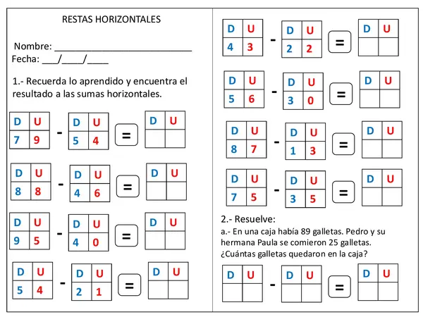 restas horizontales