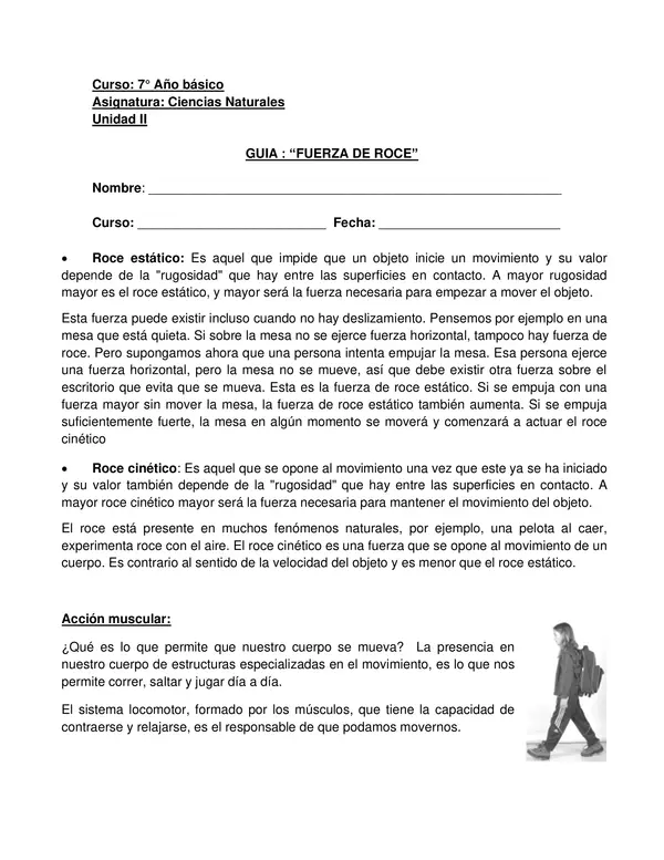 Comprendiendo la Fuerza de Roce en Nuestra Vida Diaria,septimo, con solucion