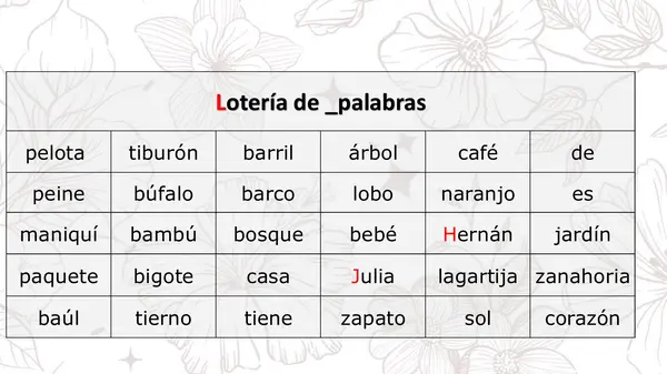 Loteria de palabras