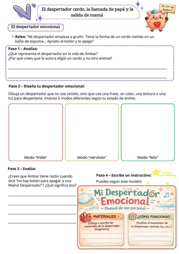  Ficha "Ámbar en cuarto" – Plan Lector 