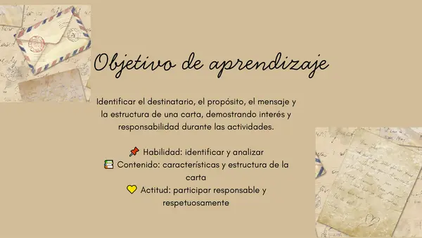 La carta y sus partes.