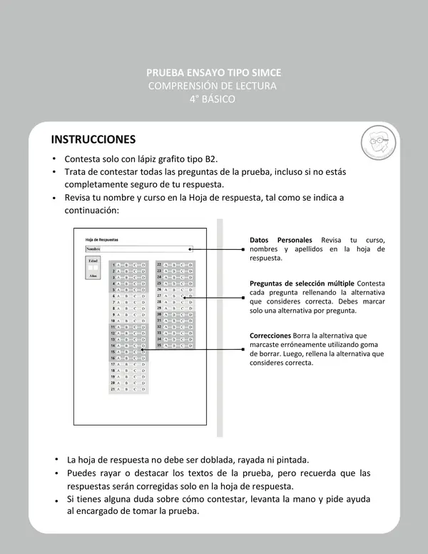 Ensayo SIMCE - Lenguaje 4to básico N° 13