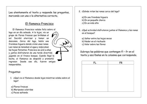 LECTURA FR/FL "EL FLAMENCO FRANCISCO"