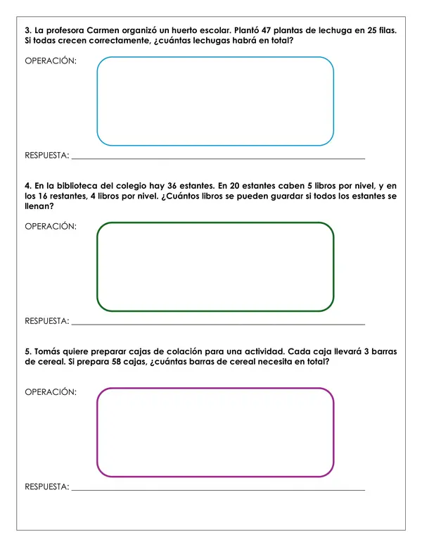 Guía de trabajo - Multiplicación