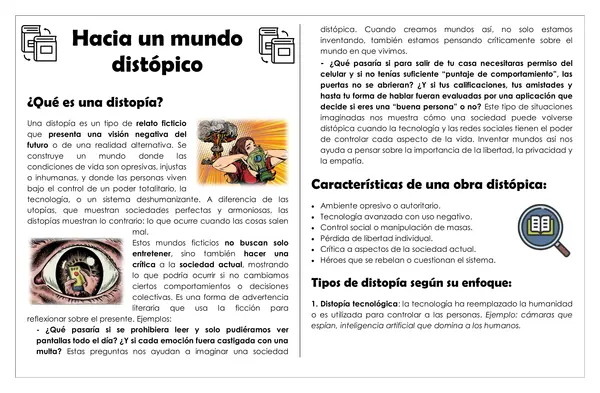 Guía de trabajo - Hacia un mundo distópico