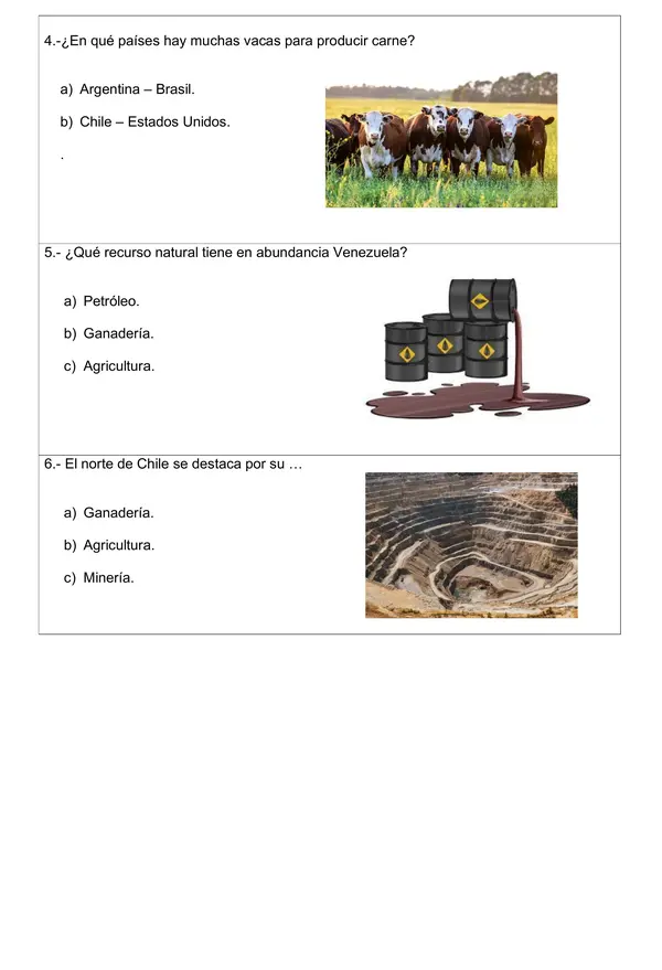 evaluacion historia recursos naturales