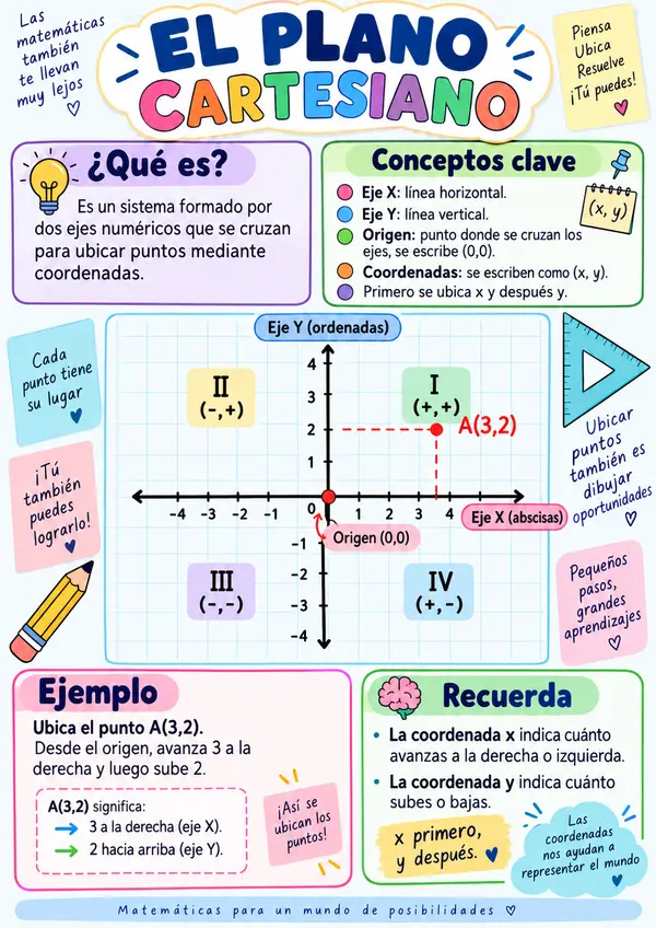 Cartel Educativo El Plano Cartesiano